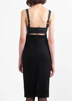 VESTIDO SUEDI COM DETELHE EM COURINO - Amsterdam Closet