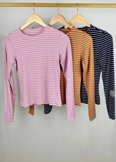 Blusa Malha Canelada Básica Feminina - loja online