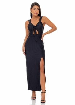 VESTIDO MALHA CANELADO COM BRILHO