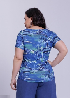 BLUSA MALHA VISCOSE ESTAMPADA FEMININA - Amsterdam Closet