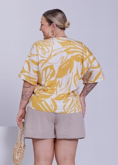 CAMISA VISCOSE PLUS SIZE ESTAMPADA