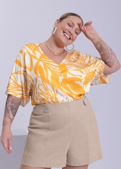 CAMISA VISCOSE PLUS SIZE ESTAMPADA - loja online