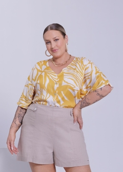 CAMISA VISCOSE PLUS SIZE ESTAMPADA - Amsterdam Closet