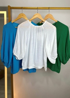 BLUSA EM VISCOSE MANGA 3/4 - Amsterdam Closet