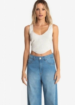 REGATA CROPPED MALHA CANELADA