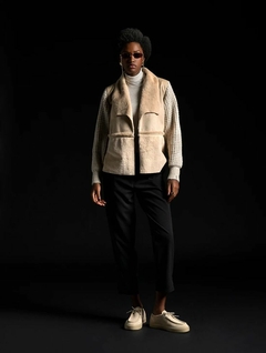 Casaco Tricot Com Detalhes Suede Feminino - Amsterdam Closet