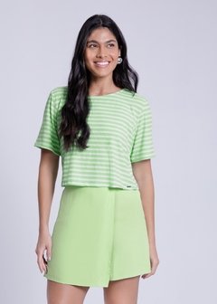 BLUSA EM MALHA CANELADA CROPPED FEMININA - comprar online