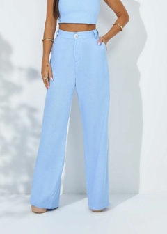 CALÇA RETA ALFAIATARIA AZUL