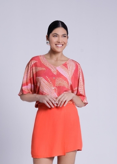 CAMISA EM VISCOSE MANGA 3/4 ESTAMPADA - Amsterdam Closet