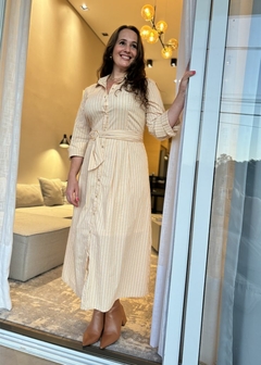 VESTIDO CHEMISE TRICOLINE LISTRA