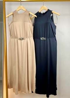VESTIDO EM VISCOSE MIDI EVASÊ COM CINTO - loja online