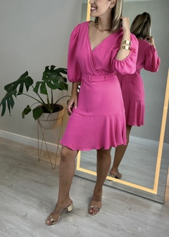 Vestido Crepe Curto Feminino Casual na internet