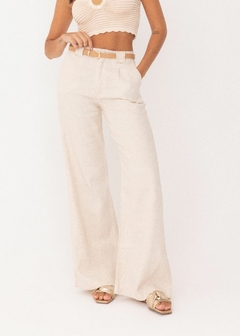 CALÇA LINHO WIDE LEG COM CINTO