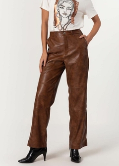 Calça Corino Full Leg Casual Moderno