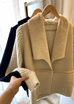 Casaco Tricot Com Detalhes Suede Feminino - loja online