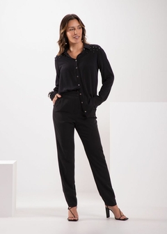 Camisa Viscose com Aplique Feminina na internet