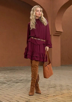VESTIDO CREPE CURTO FEMININO - comprar online