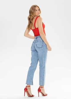 CALÇA JEANS CROPPED LOOSE FEMININA AZUL - comprar online
