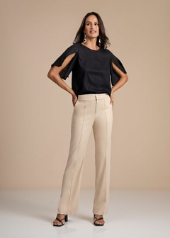 CALÇA EM LINHO FEMININA SOLTA RETA - Amsterdam Closet