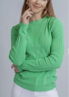 Blusa Tricot Trabalhado Casual Inverno Feminina na internet