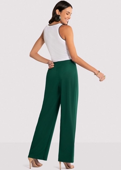 Calça Malha Wide Leg Casual Feminina na internet