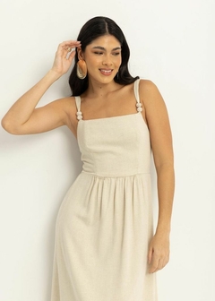 VESTIDO LINHO LONGO SEM MANGA