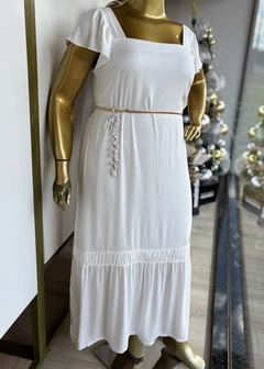 Vestido viscose comfy longo festa