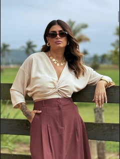 BLUSA TECIDO CROPPED FEMININA - Amsterdam Closet