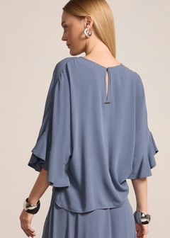 BLUSA AMPLA DE CREPE CROPPED FEMININA - comprar online