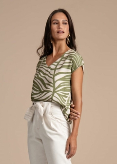 BLUSA EM VISCOSE SOLTA FEMININA ESTAMPADA - loja online