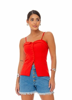 BLUSA EM ALFAIATARIA COM ABERTURA FRONTAL na internet