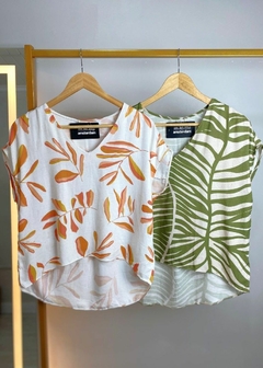 BLUSA EM VISCOSE SOLTA FEMININA ESTAMPADA