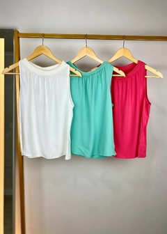 BLUSA VISCOSE COM DECOTE COM RIBANA - loja online