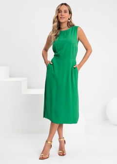 VESTIDO VISCOSE FENDA LATERAL - Amsterdam Closet