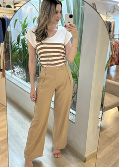 Calça algodão Alfaiataria Reta Casual - comprar online