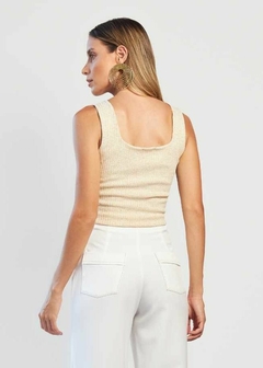 Imagem do REGATA CROPPED MALHA CANELADA LUREX
