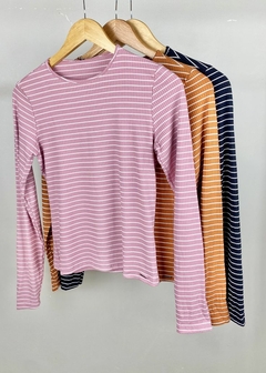 Blusa Malha Canelada Básica Feminina na internet
