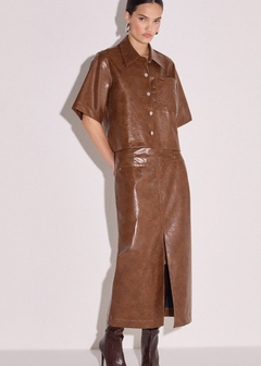 SAIA MAXI MIDI EM COURO P.U