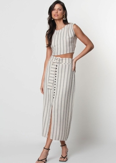 SAIA LINHO LISTADO MIDI - Amsterdam Closet