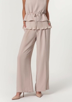 Calça Crepe Alfaiataria Wide Leg Comfy Feminina