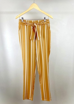 Calça Linho Feminina Listrada Comfy
