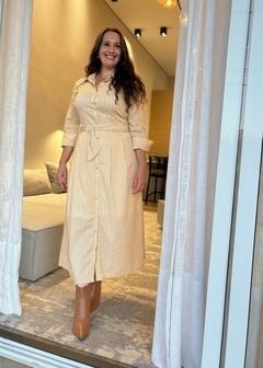 VESTIDO CHEMISE TRICOLINE LISTRA