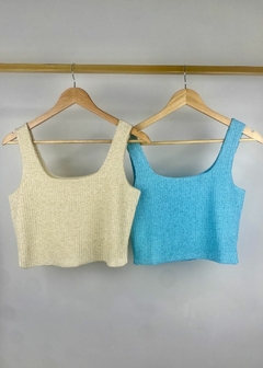 REGATA CROPPED MALHA CANELADA LUREX na internet