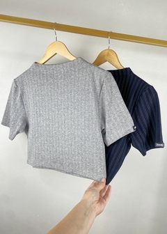 BLUSA MALHA MANGA CURTA CROPPED - loja online