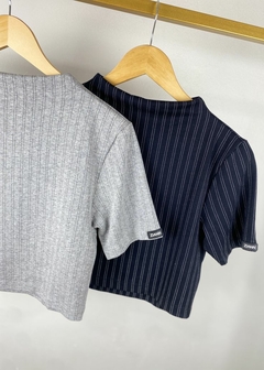 BLUSA MALHA MANGA CURTA CROPPED - loja online