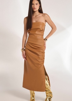 VESTIDO MAXI MIDI EM COURO P.U. - comprar online