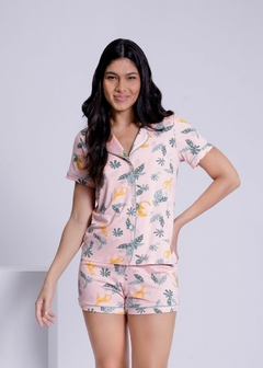 PIJAMA MALHA COM CAMISA E SHORTS ESTAMPADO