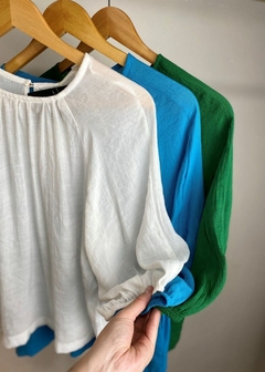 BLUSA EM VISCOSE MANGA 3/4 - Amsterdam Closet