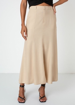 SAIA LINHO MIDI BEGE - comprar online