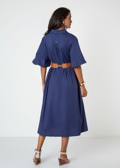 VESTIDO TECIDO MIDI COM CINTO na internet